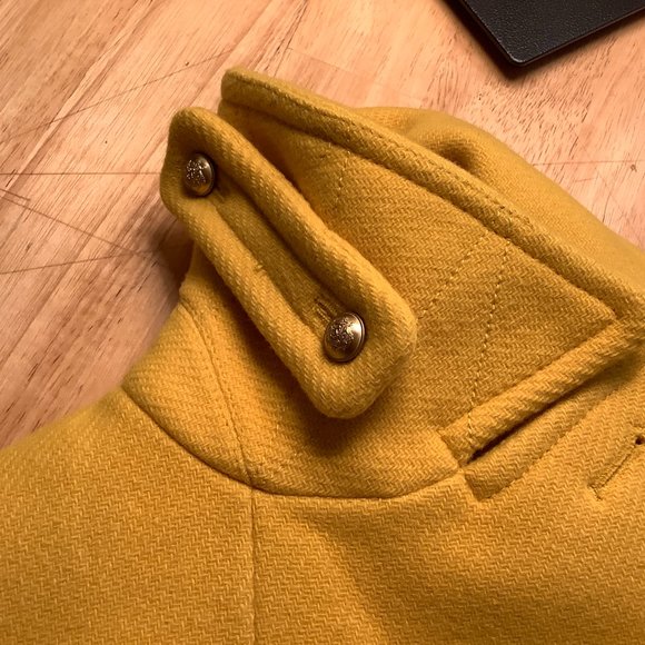 J. Crew Yellow Stadium Cloth Nello Gori Pea Coat 00 - Picture 8 of 8